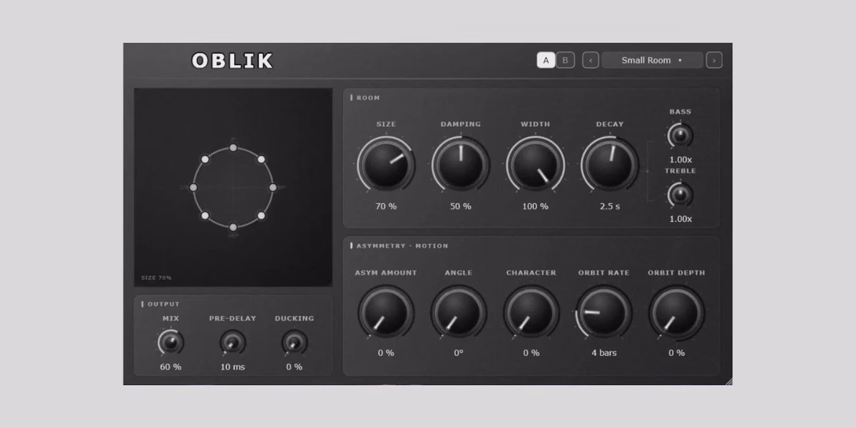 Oblik Audio Oblik: Free Open-Beta Asymmetric Reverb Plugin