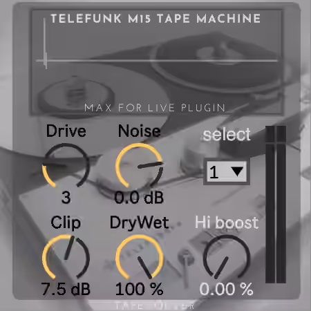 PastToFutureReverbs TELEFUNK M15 Tape Machine Plugin for Ableton Live! [Max for Live]