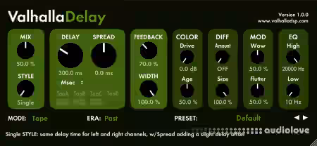 Valhalla DSP Valhalla Delay v2.5.1 [MacOSX]