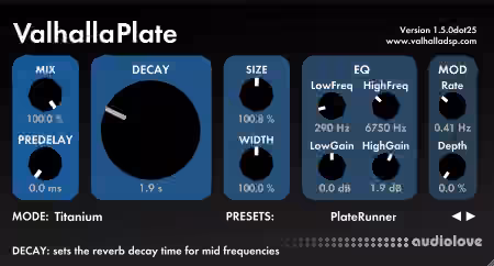 Valhalla DSP Valhalla Plate v1.6.8 [MacOSX]